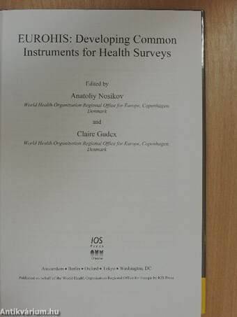 EUROHIS: Developing Common Instruments for Health Surveys