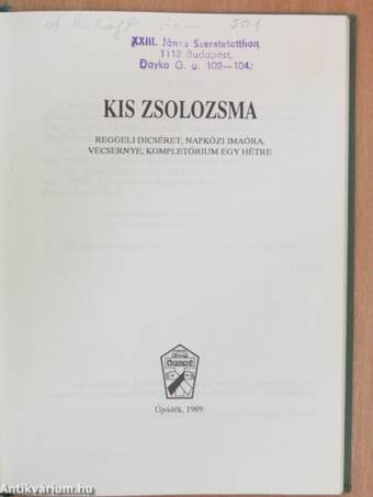 Kis zsolozsma