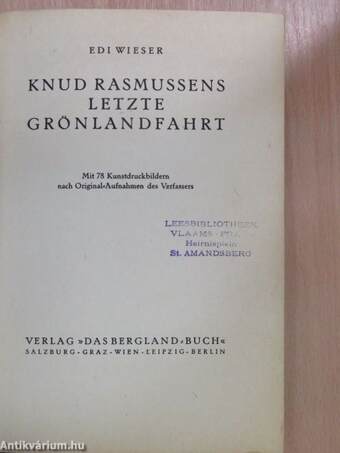 Knud Rasmussens letzte Grönlandfahrt