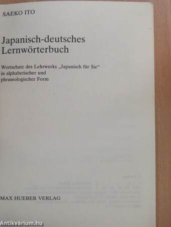 Japanisch-deutsches Lernwörterbuch