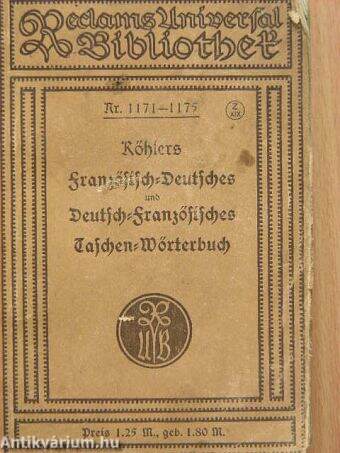 Französisch-Deutsches und Deutsch-Französisches Taschen-Wörterbuch (Gótbetűs)