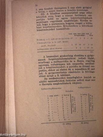 A tüdőgyulladás sulfamid therapiájának ötévi tapasztalatai a II. számú belklinikán