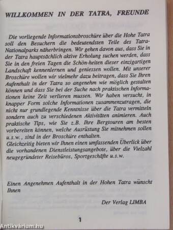 Naturführer der Hohen Tatra 1992/93