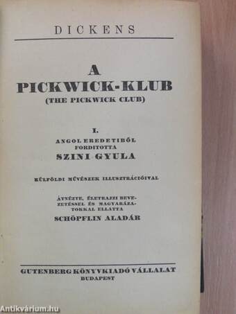 A Pickwick-Klub I-IV.