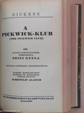 A Pickwick-Klub I-IV.