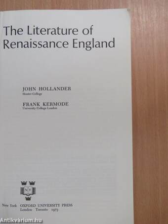 The Literature of Renaissance England