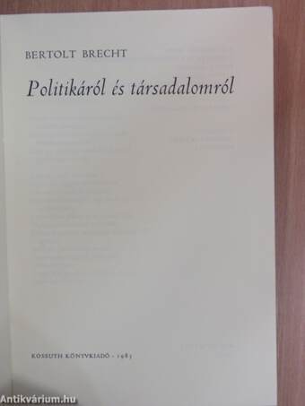 Politikáról és társadalomról