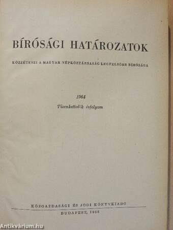 Bírósági határozatok 1964. január-december