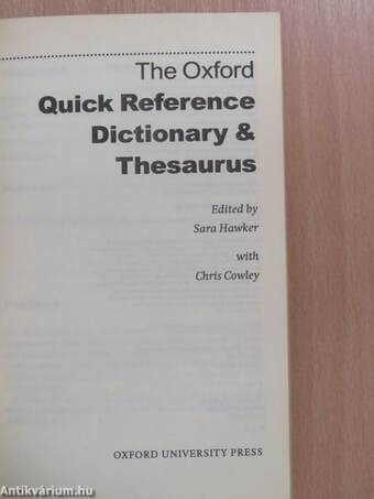 The Oxford Quick Reference Dictionary & Thesaurus