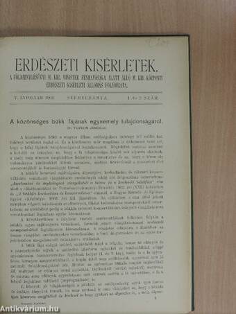 Erdészeti kisérletek 1903/1-4.