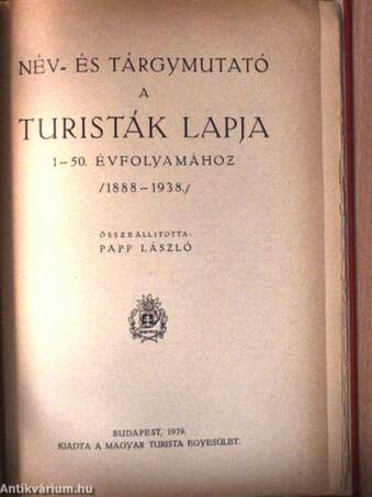 Turisták Lapja 1938. december