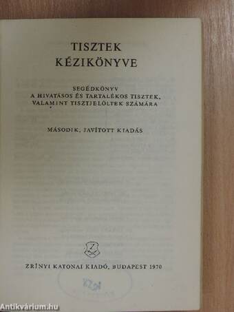 Tisztek kézikönyve