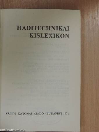 Haditechnikai kislexikon