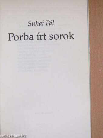 Porba írt sorok