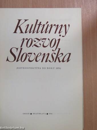 Kultúrny rozvoj Slovenska