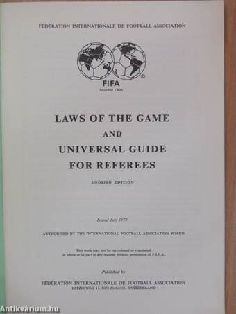 Laws of the Game and Universal Guide for Referees