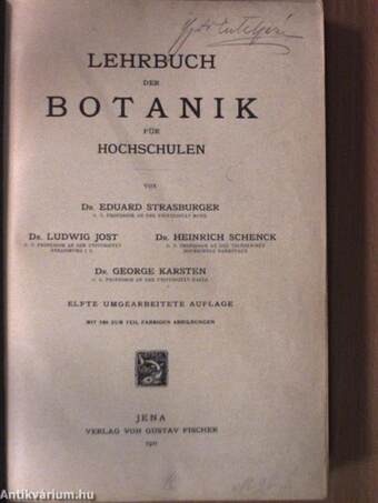 Lehrbuch der Botanik (Ifj. Dr. Entz Géza könyvtárából)