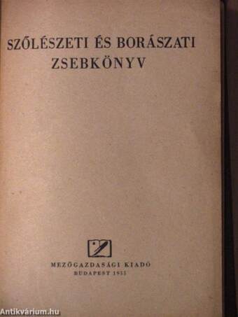 Szőlészeti és borászati zsebkönyv