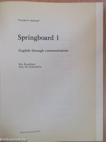 Springboard 1. - Teacher's Book