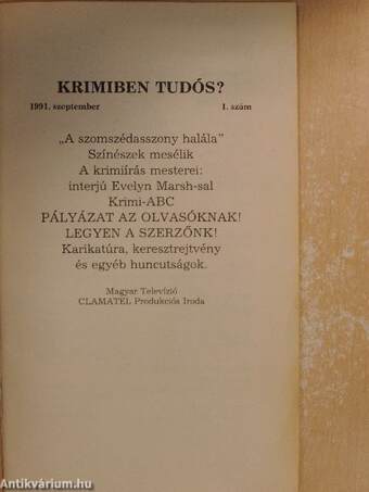 KrIMIBEN TUDÓS? 1991. szeptember