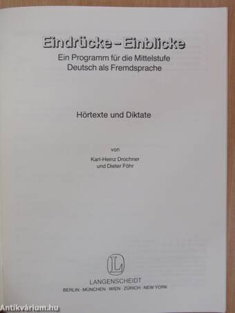 Eindrücke - Einblicke - Hörtexte und Diktate