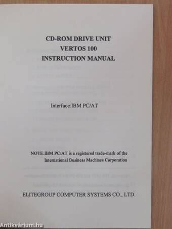 CD-ROM Drive Unit Vertos 100 - Instruction Manual