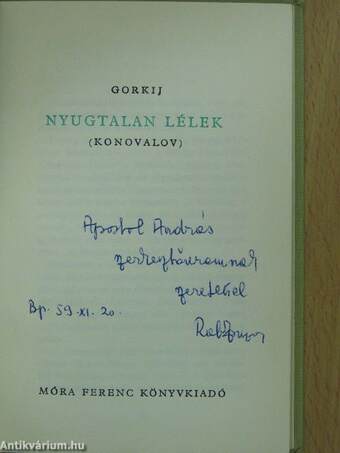 Nyugtalan lélek (dedikált példány)