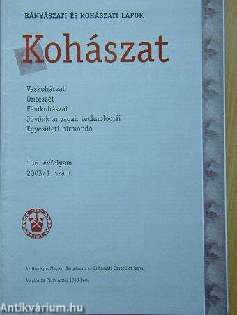 Kohászat 2003. (nem teljes évfolyam)