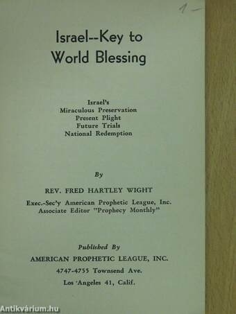 Israel - Key to World Blessing