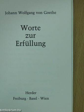 Worte zur Erfüllung