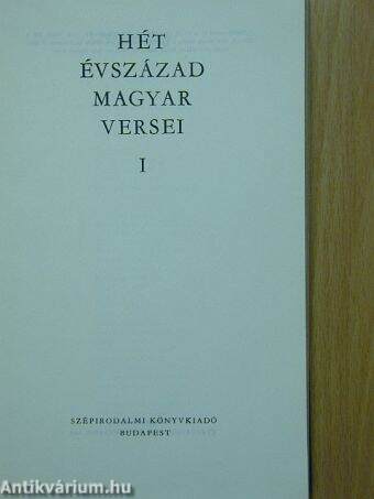 Hét évszázad magyar versei I. (töredék)