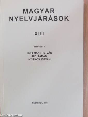 Magyar nyelvjárások XLIII.