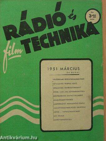 Rádió és filmtechnika 1951. március