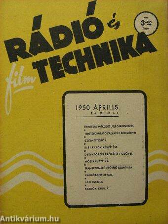 Rádió és filmtechnika 1950. április