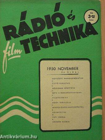 Rádió és filmtechnika 1950. november