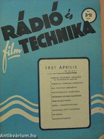 Rádió és filmtechnika 1951. április