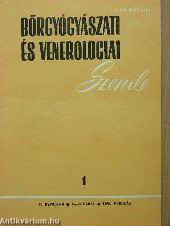 Bőrgyógyászati és venerologiai szemle 1989. (nem teljes évfolyam)