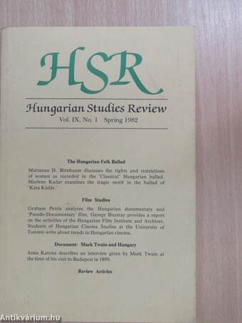 Hungarian Studies Review Spring 1982