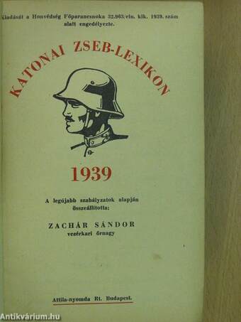 Katonai zseb-lexikon 1939.