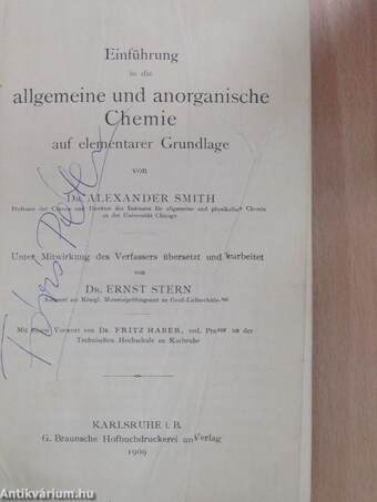 Einführung in die allgemeine und anorganische Chemie auf elementarer Grundlage