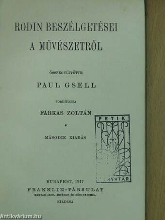 Rodin beszélgetései a művészetről