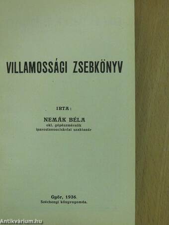 Villamossági zsebkönyv 1936