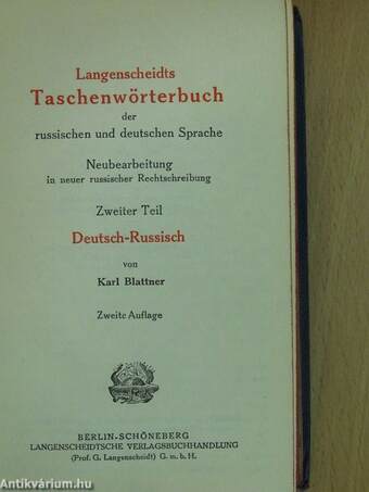 Langenscheidts Taschenwörterbuch der russischen und deutschen Sprache 2.