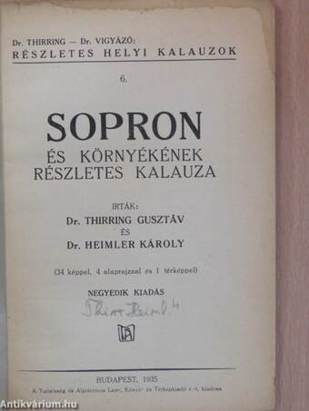 Sopron és környékének részletes kalauza