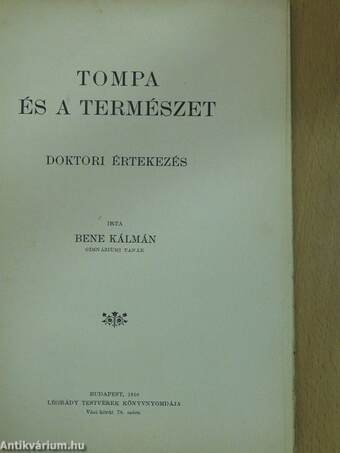 Tompa és a természet