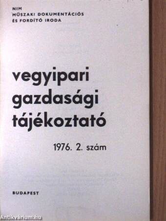 Vegyipari Gazdasági Tájékoztató 1976/2.