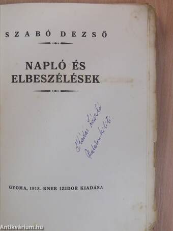 Napló és elbeszélések 