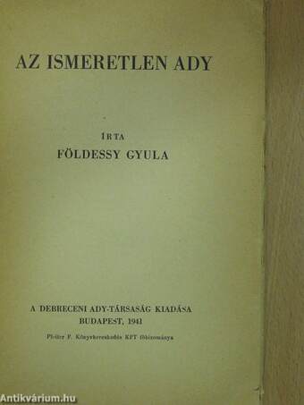 Az ismeretlen Ady