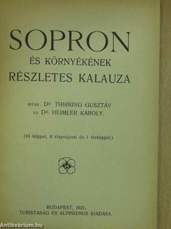 Sopron és környékének részletes kalauza