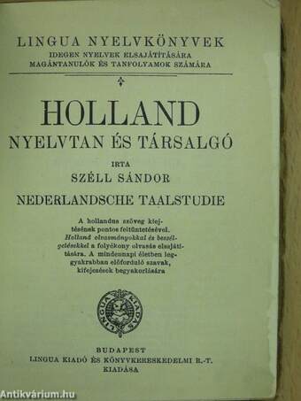 Holland nyelvtan és társalgó